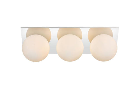 Living District Jillian 3-Light Iron & Glass Bath Sconce in Chrome/Frosted White