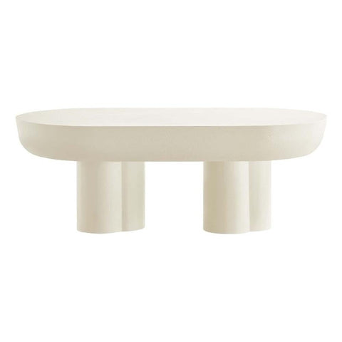 Modway EEI-6763-WHI Caspian Oval Concrete Coffee Table, White