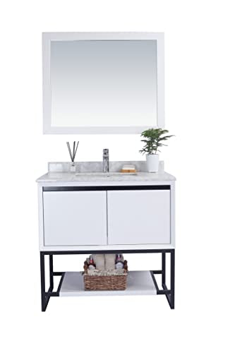 Laviva Alto 36" Wood Cabinet with Marble Countertop in White