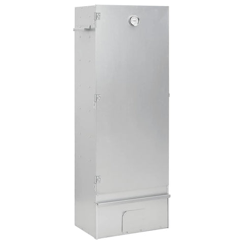 vidaXL BBQ Oven Smoker with Wood Chips, Outdoor Grill, Smoking Oven for Kitchen Garden Patio, Barbeque, Food Prep Table, Galvanized Steel