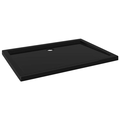 vidaXL Shower Base Tray, Bathroom Tray, Low Threshold Shower Pan, Slip-resistant, Easy to Clean & Assemble, Reinforced ABS, 43.31 x 31.5 x 1.57", Black