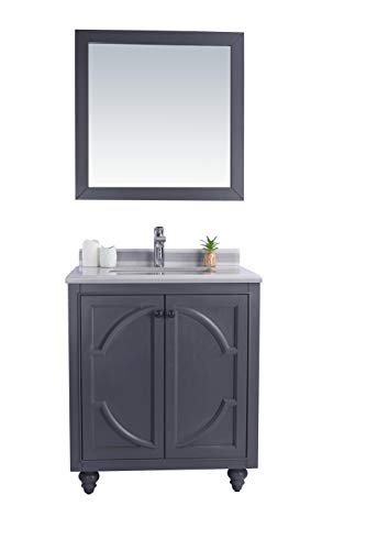 Odyssey, 30, Maple Grey Cabinet White Stripes Counter