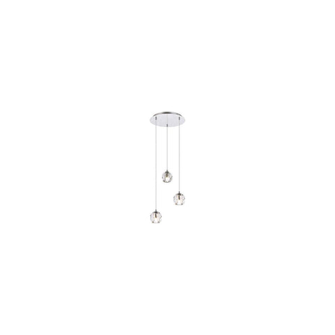 Elegant Lighting Luxurious Eren Adjustable Hanging 3 Lights Pendant for Living Room, Kitchen, Bedroom & Hallway, Chrome
