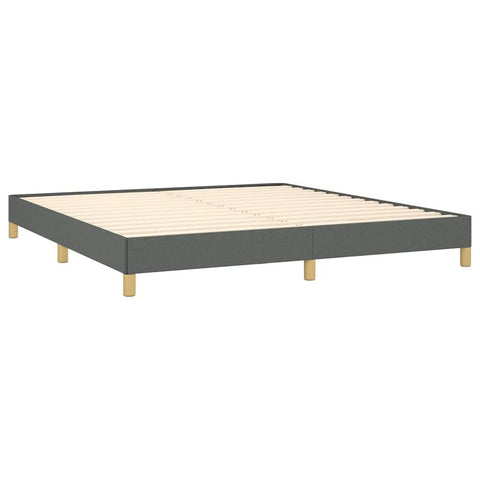 vidaXL California King Size Bed Frame with Plywood Slats, Platform Bed Frame, Fabric Upholstered Mattress Foundation, No Box Spring Needed & Easy Assembly, Dark Gray, Without Mattress