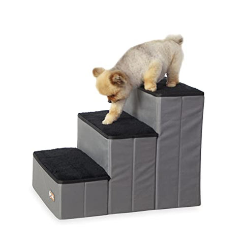 K&H Pet Products Pet Stair Steps with Storage Gray/Black 4 Stair
