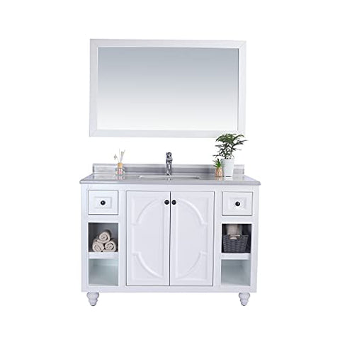Odyssey, 48, White Cabinet White Stripes Counter