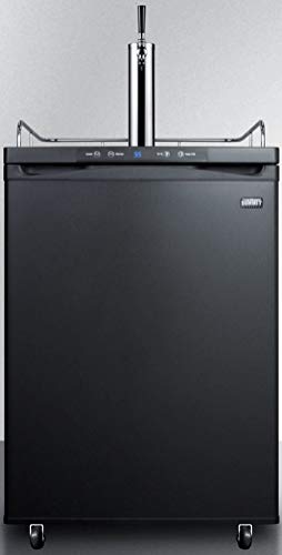 Summit Appliance SBC682CFTWIN 24" Wide Built-In Cold Brew Coffee Kegerator; 5.6 cu.ft. Capacity; Weatherproof Design; Dual Tap System; Automatic Defrost; Digital Thermostat; 4 Casters; Tap Cool System