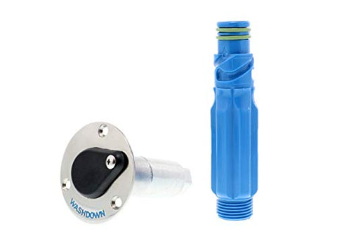 Jabsco Stainless Steel Quick-Release Hose Deck Mount Fitting & Hose Adapter