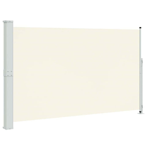 vidaXL Retractable Side Awning, Folding Privacy Screen, Outdoor Divider Wall, Patio Awning for Deck Porch Garden Terrace Balcony, Cream