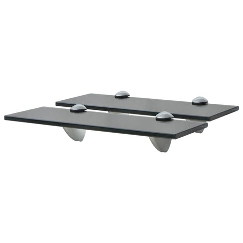 vidaXL 2X Floating Shelves Wall Hanging Mounted Displaying Shelves Kitchen Bathroom Shelving Wall Brackets Holders Supports Glass 11.8"x3.9"
