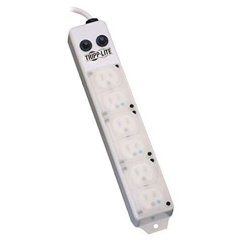 Tripp Lite Safe-IT Medical Grade Power Strip for Patient Care Vicinity, 6 Hospital-Grade Outlets, 120V, 15 ft. Right-Angle Cord, UL 1363A, White (PS-615-HG-OEMRA)