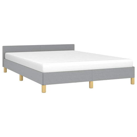 vidaXL Fabric Bed Frame Platform Bed, Scandinavian Style/Slats Support/No Box Spring Needed/Without Mattress/Easy Assembly, Light Grey Full Bed