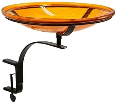 Oakestry 14'' Crackle Bowl in Mandarin with Rail Mount Bracket