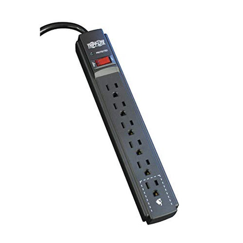 Eaton Tripp Lite series 6 Outlet Surge Protector Power Strip, 6ft Extension Cord, 900 Joules, 15A Circuit Breaker, UL Certified, Black (TLP606B)