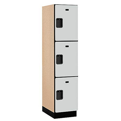 18" Wide Triple Tier Designer Wood Locker - 18 Inch Wide - 6 Feet High - 21 Inches Deep - Gray