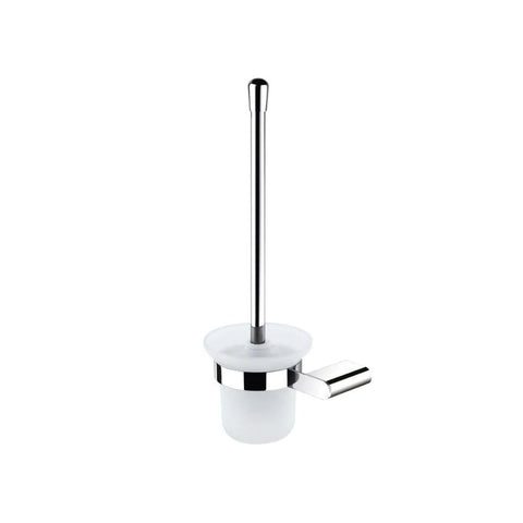 Oakestry Aqua Chiaro Wall Mounted Toilet Brush with Holder Stainless Steel Bathroom Cleaning Accessory Rust Resistant Polished Finish Easy Installation for Home Hotel Guest Restroom Use