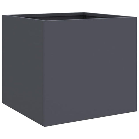 vidaXL Steel Planter - Anthracite Rectangular Garden Box for Outdoor/Patio, Cold-Rolled, Durable Steel Flower Pot, 12.6"x11.8"x11.4"