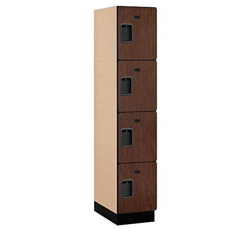 Salsbury Industries, 6-Feet High by 21-Inch Deep, Maple 4-Tier Extra Designer Wood Locker with One Wide Storage Unit