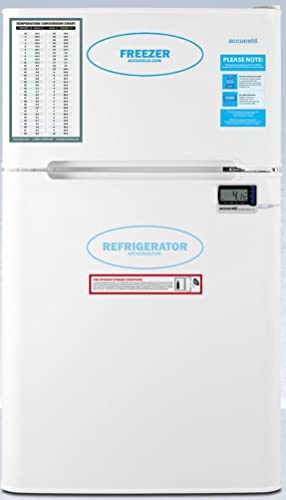 Summit Appliance AGP34RFADA General Purpose ADA Height 2-Door Refrigerator-Freezer with Digital Refrigerator Control, Internal Fan, Adjustable Wire Shelves, Door Storage and Alarm/Thermometer
