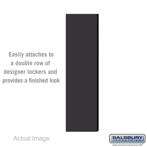 Salsbury Industries Double End Side Panel - for 5 Feet High - 15 Inch Deep Designer Wood Locker - Without Sloping Hood - Black