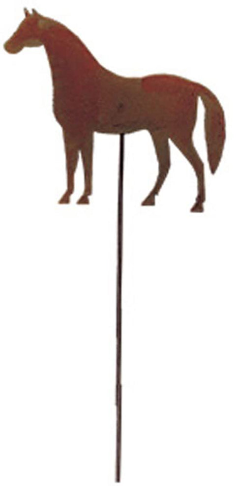 Village Wrought Iron Rusted Horse Garden Stake 35 Inches