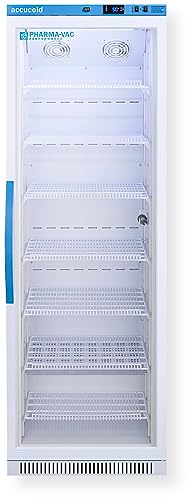 Accucold ARG15PV456 Upright Vaccine Refrigerator; Certificate of Calibration Included; 15 cu.ft Capacity; Self-closing Door; Interior Light; Adjustable Temperature; Automatic Defrost; Open Door Alarm