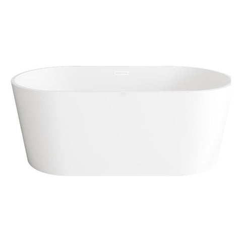 Elegant Kitchen And Bath 59" Bathtub In Glossy White With Polished White Trim