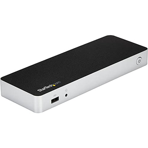 StarTech.com Dual Monitor USB C Docking Station with 60W Power Delivery for Windows Laptops - USB C to HDMI or DVI - USB 3.1 Gen 1 Type C w/ Charging - Thunderbolt 3 Compatible (MST30C2HHPD), Black