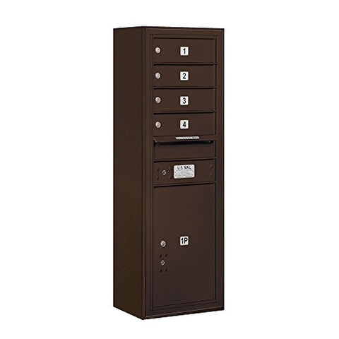 Salsbury Industries 3811S-04ZFU Surface Mounted Horizontal 4C Mailbox, Bronze