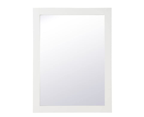 Elegant Decor Aqua 36" x 27" Wood Frame Bathroom Mirror in White