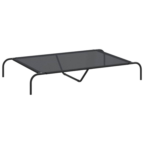 vidaXL Elevated Dog Bed Black 51,2" x31,5 x7,9 Textilene and Steel, Raised Dog Bed, Outdoor Dog Bed, Cooling Dog Bed, Dog Bed, pet Bed