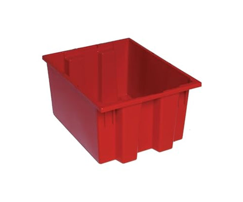 Quantum Storage Systems Stack and Nest Tote Heavy Duty Polypropylene Container, 19 1/2" W x 15 1/2" D x 13" H, 1.20 Cap (cu ft.) - Blue, 6 Pack