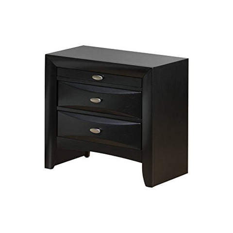 Global Furniture Linda Nightstand, Black