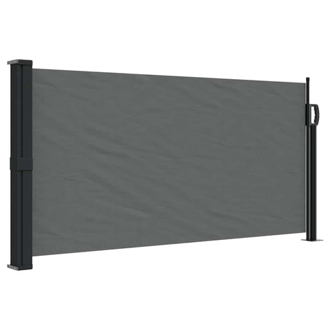 vidaXL Retractable Side Awning for Outdoor Privacy Anthracite 39.4 X 118.1 in UV Resistant and Waterproof Garden Shade Solution Screen Balcony Sunshade Modern Shelter