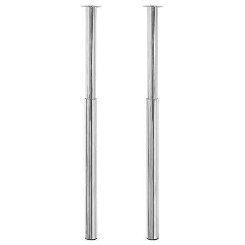 vidaXL 2 Telescopic Table Legs Furniture Table Accessory Trestle Replacement Part Breakfast Bar Worktop Desk Telescopic Spare Leg Chrome