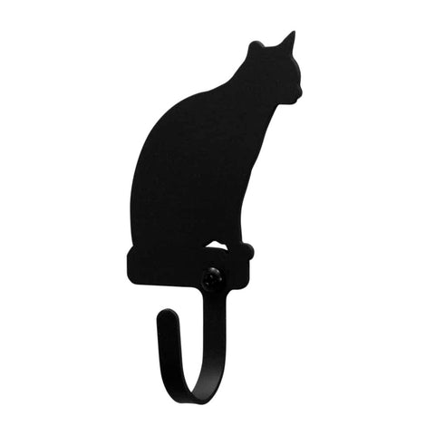 Village Wrought Iron Pet Cat Sitting Wall Hook Decorative Small