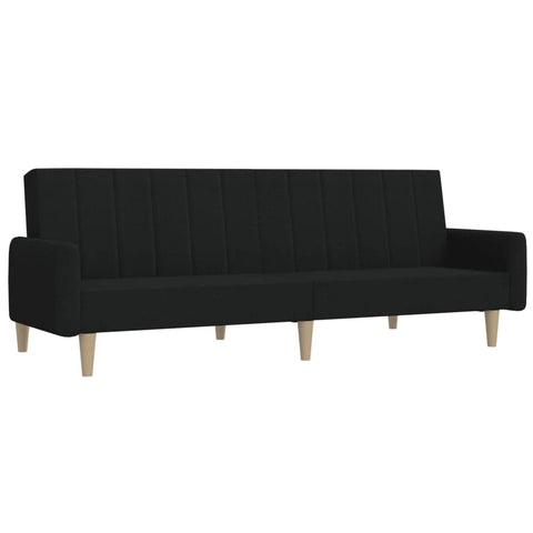 vidaXL 2-Seater Sofa Bed, Convertible Sofa Bed, Loveseat Couch Bed for Living Room Bedroom, Sleeper Sofa, Modern Style, Black Fabric