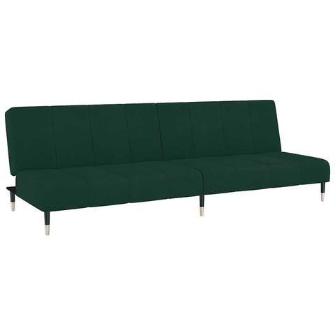vidaXL 2-Seater Sofa Bed - Dark Green Velvet Upholstered Loveseat, Multi-Functional Twin Sleeper for Living Room/Studio