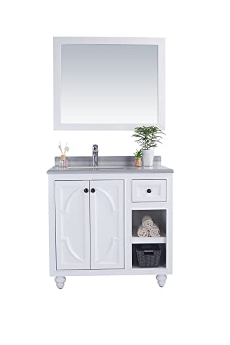 Odyssey, 36, White Cabinet White Stripes Counter