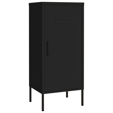 vidaXL Steel Storage Cabinet, Black - Industrial Design with 2 Adjustable Shelves and Levelers, 16.7"x13.8"x40"