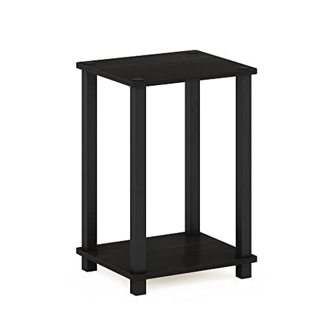 Furinno Simplistic Compact Bedside Table Nightstand Black Espresso/Black
