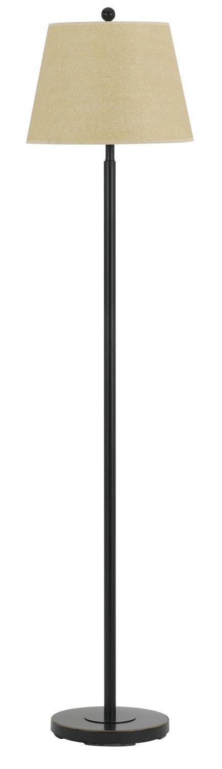 Cal Lighting BO-2077FL-DB Floor Lamp with Beige Fabric Shades, Dark Bronze Finish, 60" x 60" x 14"