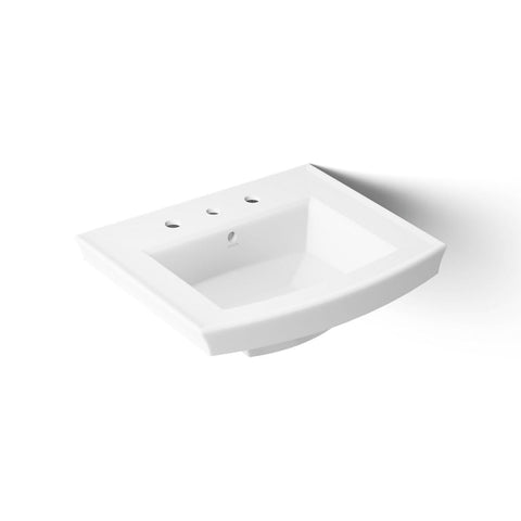 KOHLER K-2358-8-0 Archer Pedestal Bathroom Sink Basin with 8-Inch Centers, White