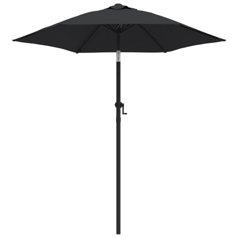 vidaXL Aluminum Parasol with Portable Crank System and Tiltable Design for Patio, Terrace, or Garden, UV Protective and Anti-Fade Polyester in Black and Dark Gray, 78.7" x 88.2"