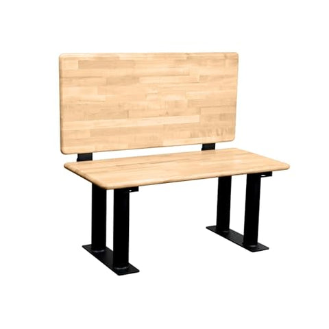 Salsbury Industries Wood ADA Locker Bench with Back Support - 42 Inches Wide - Light Finish