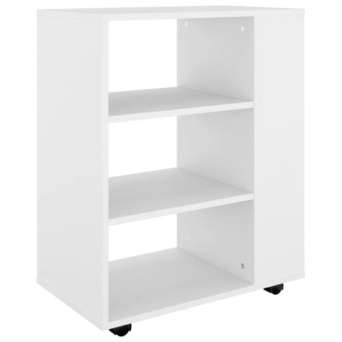 vidaXL Rolling Cabinet White 23.6x13.8x29.5 Engineered Wood
