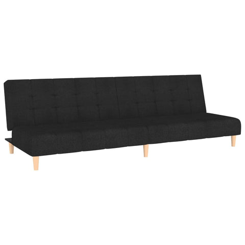 vidaXL 2-Seater Sofa Sleeper Bed - Black Fabric, Convertible Couch for Living Room/Dorm/Office, Upholstered, Foam-Filled