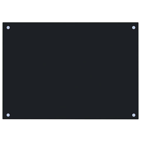 vidaXL 27.6"x19.7" Kitchen Backsplash, Heat and Scratch Resistant Tempered Glass, Easy to Install - Black