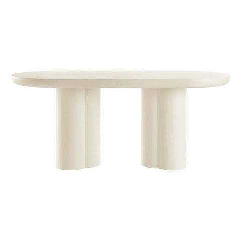Modway EEI-6764-WHI Caspian 72" Oval Concrete Dining Table, White