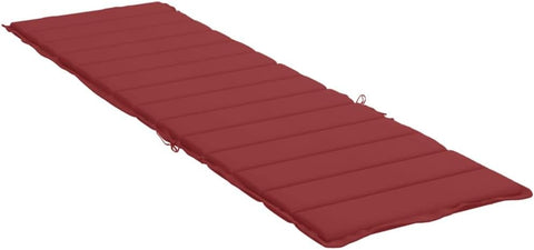 vidaXL Red Wine Sun Lounger Cushion - Durable Oxford Fabric, Soft Foam Fiber Filling, 78.7"x19.7"x1.2", for Indoor/Outdoor Use, Secure Non-Slip Design